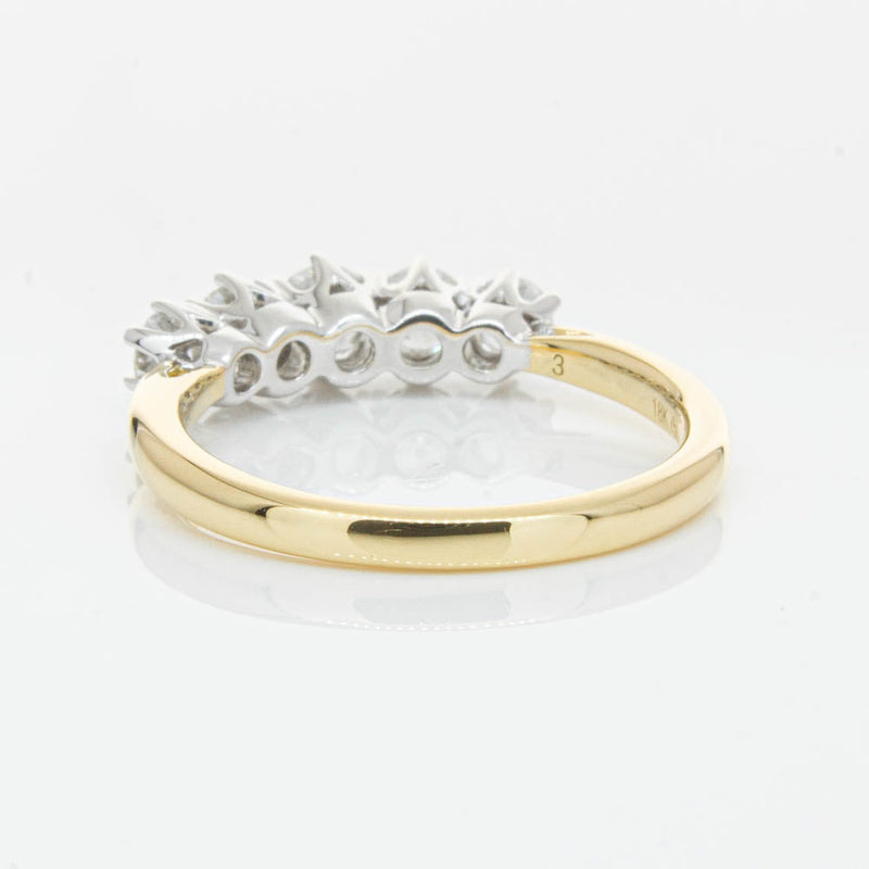 18ct Yellow Gold .80ct Diamond Pentagon Ring-Ring-Walker & Hall