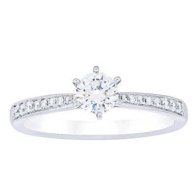 18ct White Gold .40ct Diamond Zenith Ring-Ring-Walker & Hall