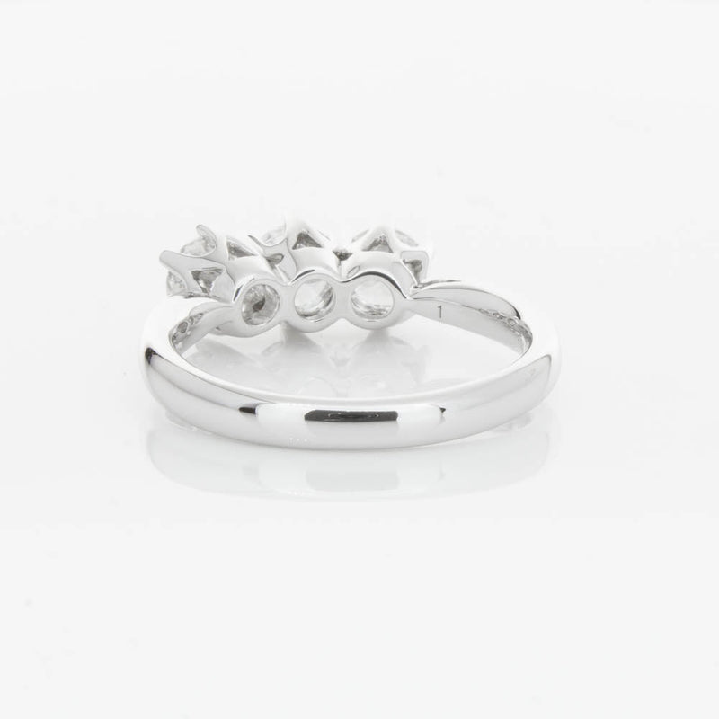 18ct White Gold 1.24ct Diamond Trilogy Ring-Ring-Walker & Hall