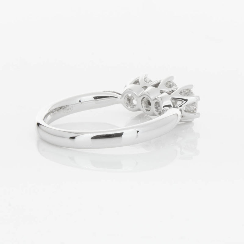 18ct White Gold 1.24ct Diamond Trilogy Ring-Ring-Walker & Hall