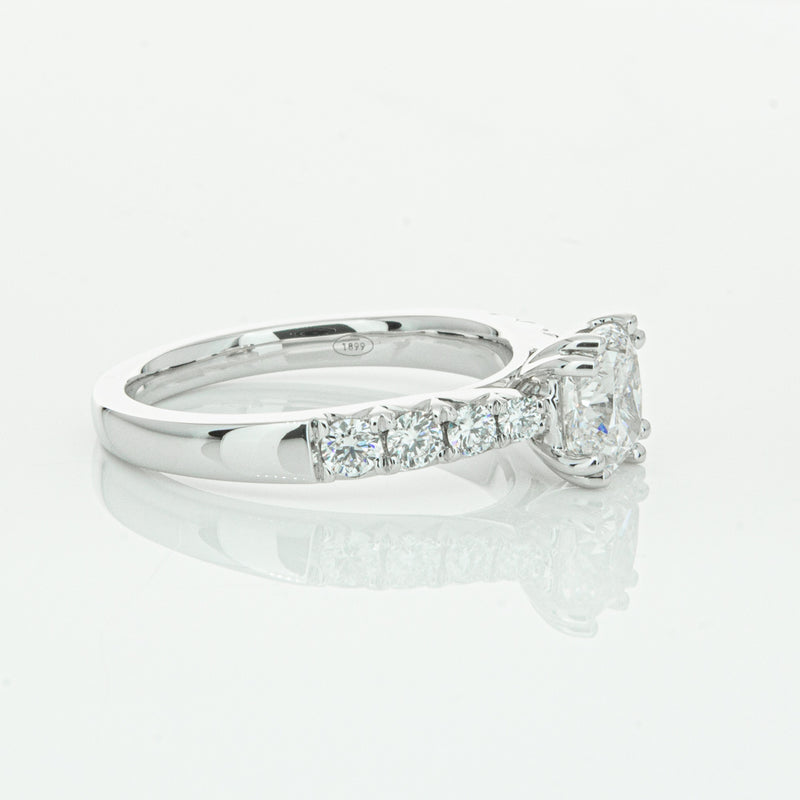 18ct White Gold 1.29ct Cushion Cut Diamond Phoenix Ring-Ring-Walker & Hall