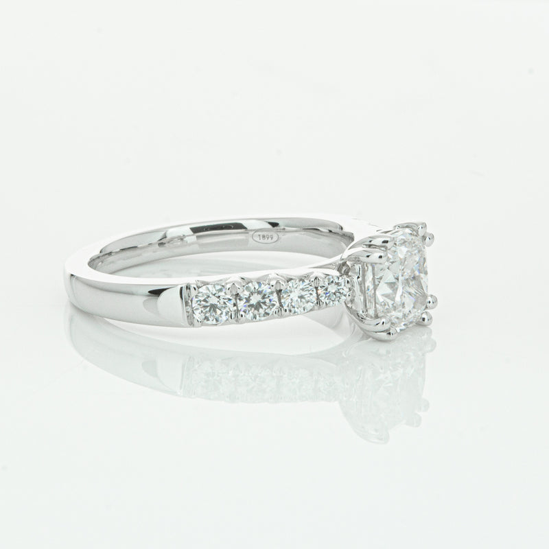18ct White Gold 1.29ct Cushion Cut Diamond Phoenix Ring-Ring-Walker & Hall