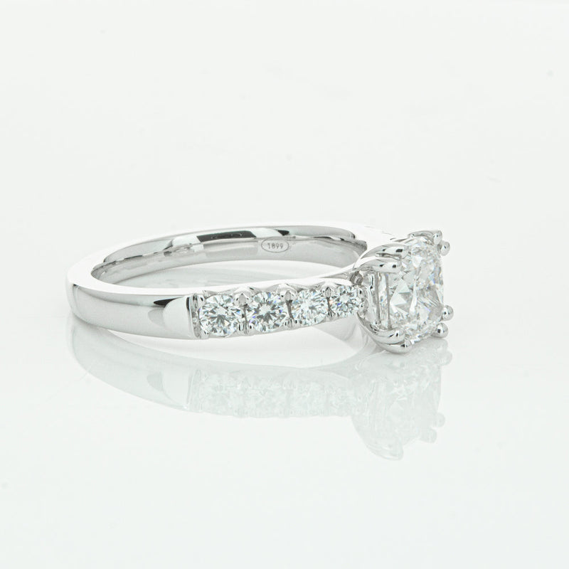 18ct White Gold 1.29ct Cushion Cut Diamond Phoenix Ring-Ring-Walker & Hall