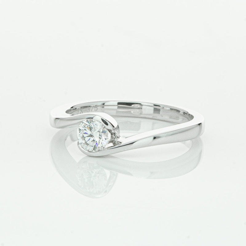 18ct White Gold .30ct Diamond Embrace Ring-Ring-Walker & Hall
