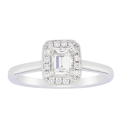 18ct White Gold .53ct Diamond Melody Ring-Ring-Walker & Hall