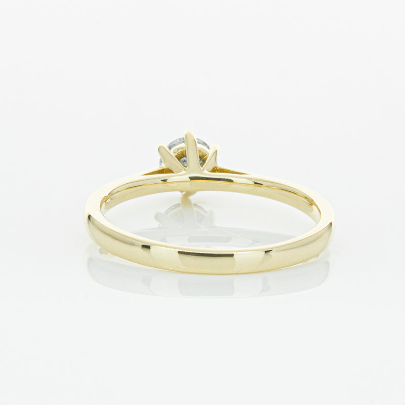 14ct Yellow Gold .40ct Diamond Lunette Ring-Ring-Walker & Hall