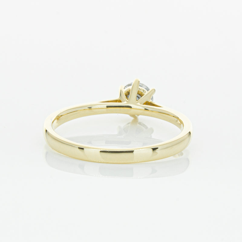 14ct Yellow Gold .40ct Diamond Lunette Ring-Ring-Walker & Hall