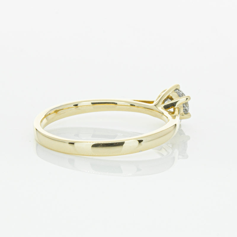 14ct Yellow Gold .40ct Diamond Lunette Ring-Ring-Walker & Hall