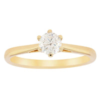 14ct Yellow Gold .40ct Diamond Lunette Ring - Ring - Walker & Hall