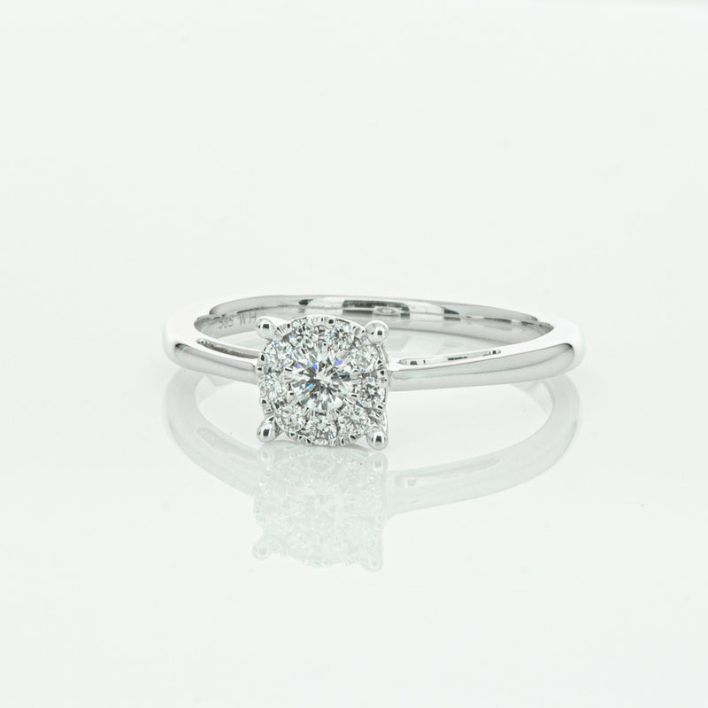 14ct White Gold Diamond Coronet Ring-Ring-Walker & Hall