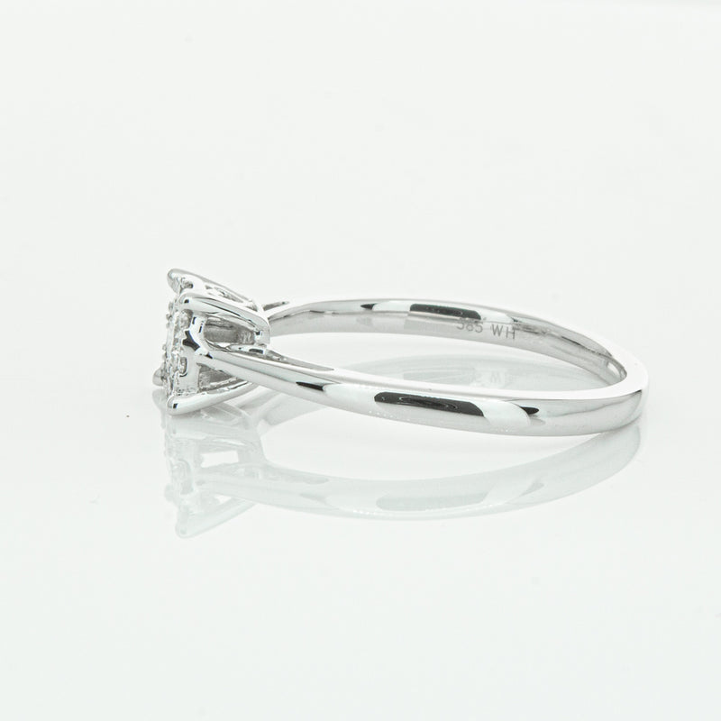 14ct White Gold Diamond Coronet Ring-Ring-Walker & Hall