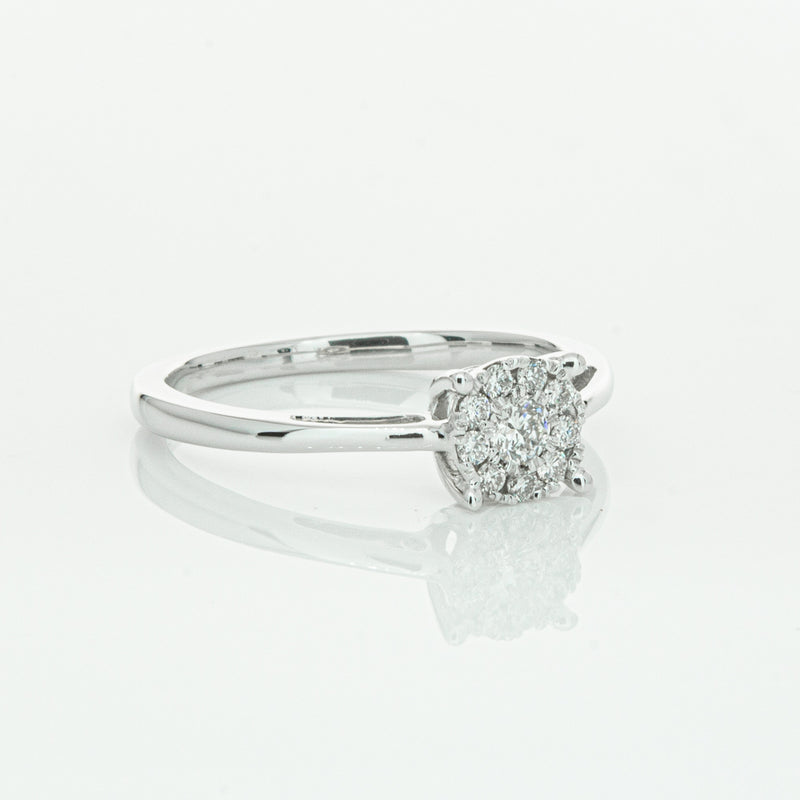 14ct White Gold Diamond Coronet Ring-Ring-Walker & Hall