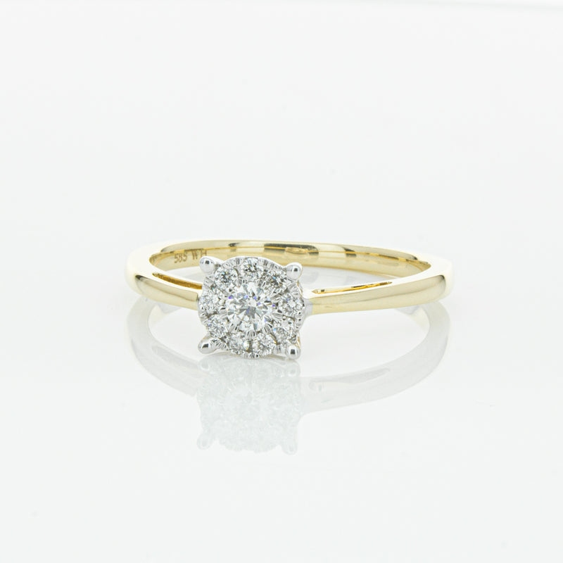 14ct Yellow Gold Diamond Coronet Ring-Ring-Walker & Hall