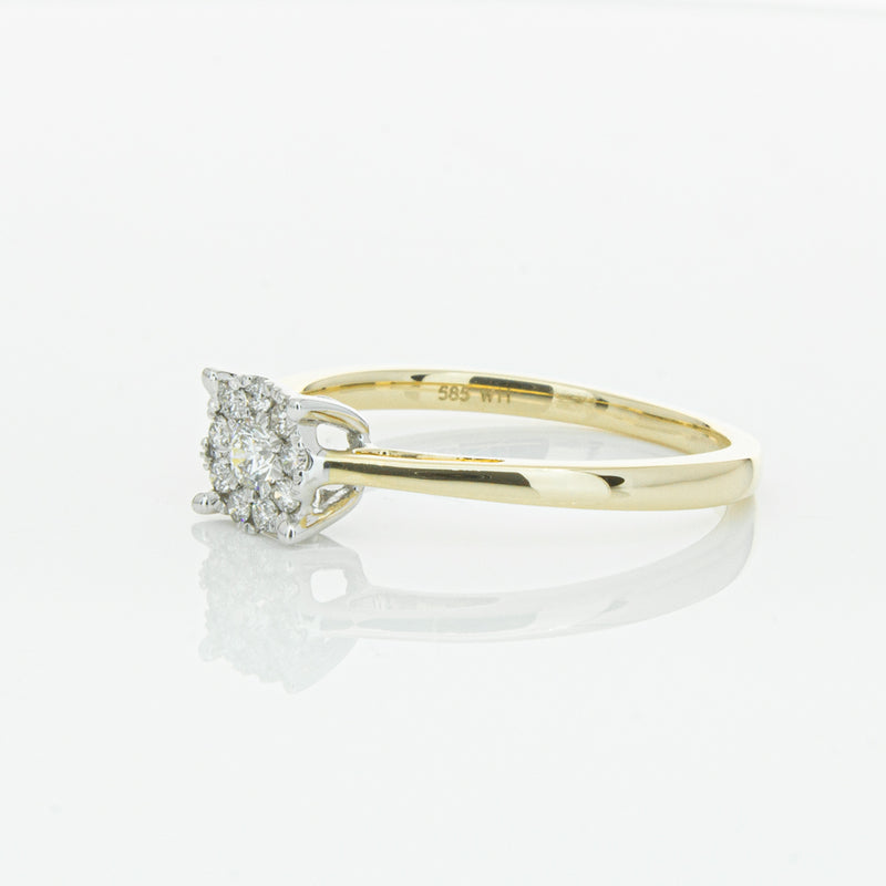 14ct Yellow Gold Diamond Coronet Ring-Ring-Walker & Hall