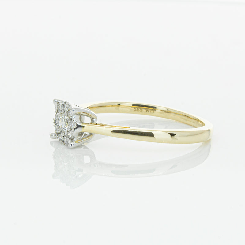 14ct Yellow Gold Diamond Coronet Ring-Ring-Walker & Hall