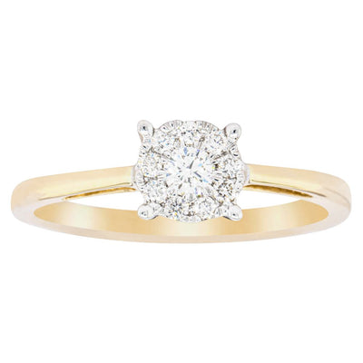 14ct Yellow Gold .20ct Diamond Coronet Ring - Ring - Walker & Hall