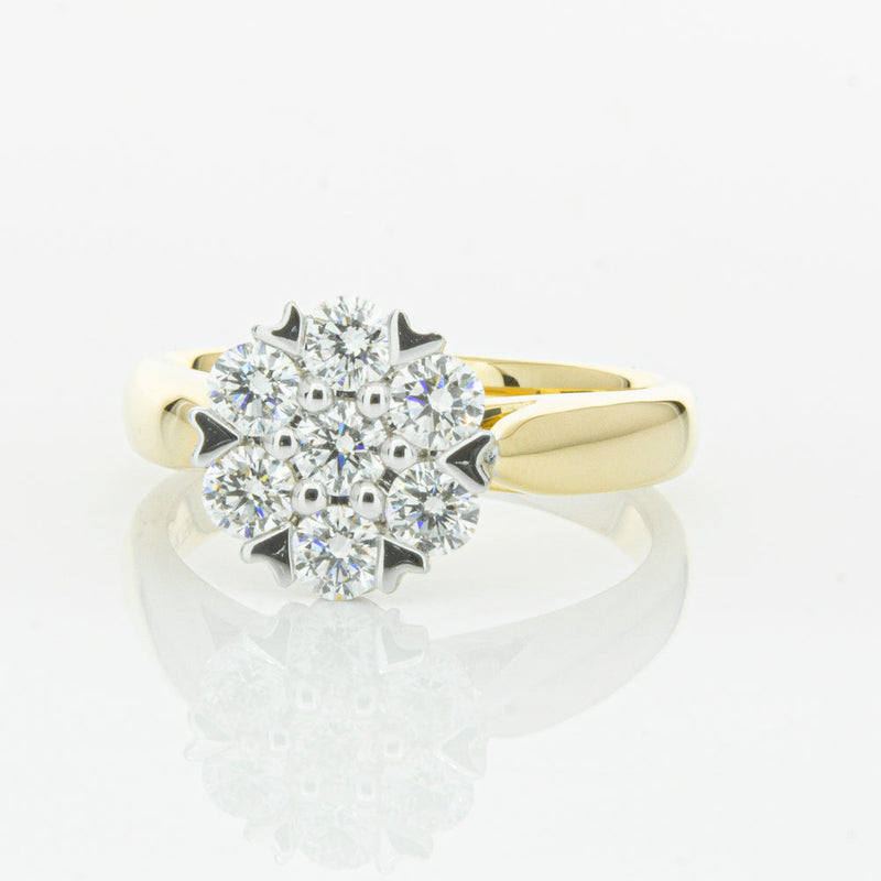 18ct Yellow Gold Diamond Lotus Ring-Ring-Walker & Hall