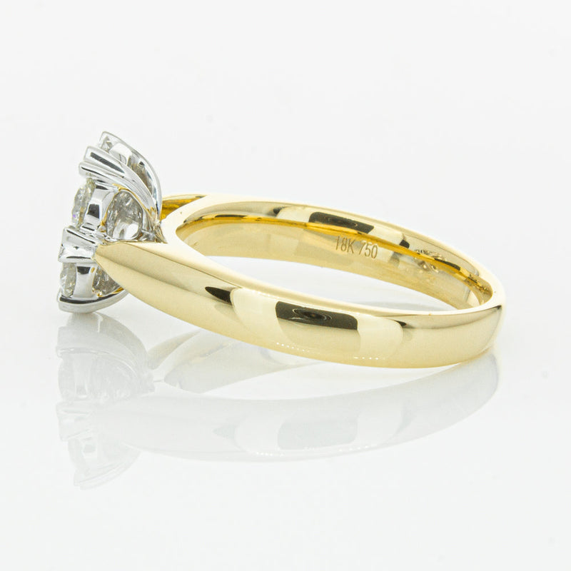 18ct Yellow Gold Diamond Lotus Ring-Ring-Walker & Hall