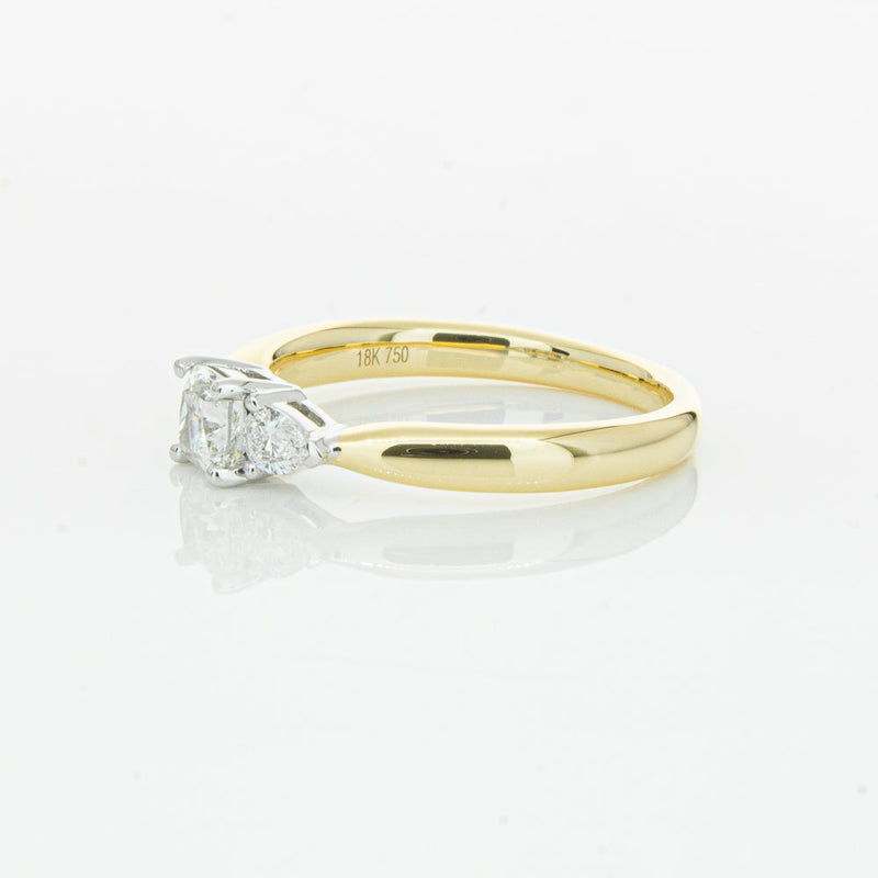 18ct Yellow Gold .51ct Cushion Cut Diamond Ayla Ring-Ring-Walker & Hall