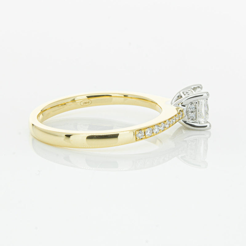 18ct Yellow Gold .70ct Cushion Cut Diamond Ring-Ring-Walker & Hall