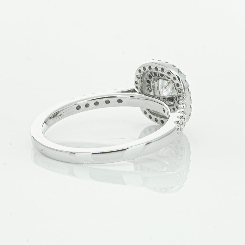 18ct White Gold .51ct Cushion Cut Diamond Rosa Ring-Ring-Walker & Hall
