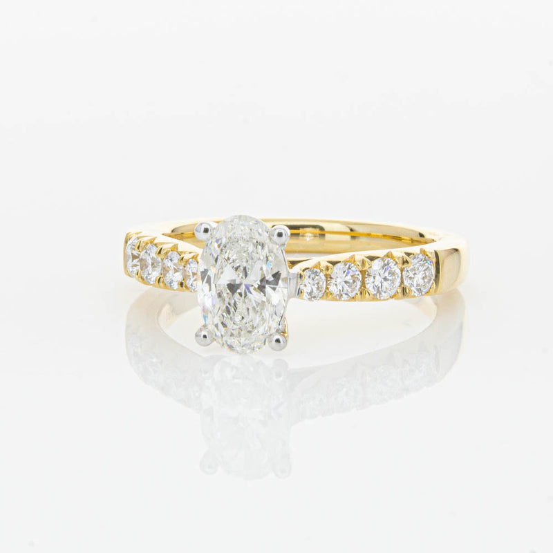 18ct Yellow Gold 1.01ct Oval Cut Diamond Phoenix Ring-Ring-Walker & Hall