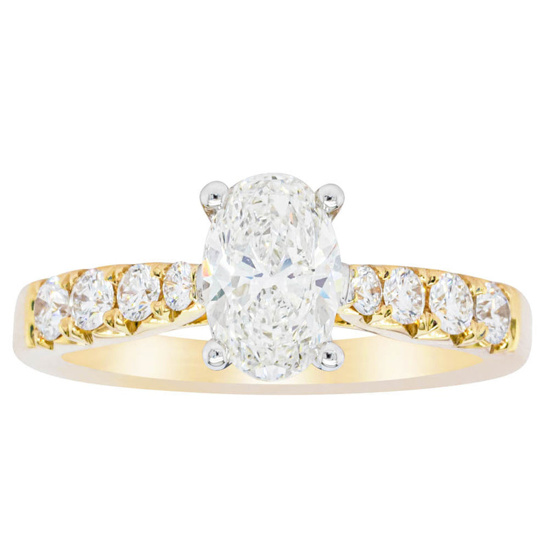 18ct Yellow Gold 1.01ct Oval Cut Diamond Phoenix Ring-Ring-Walker & Hall