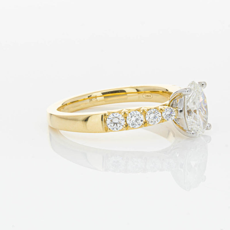 18ct Yellow Gold 1.01ct Oval Cut Diamond Phoenix Ring-Ring-Walker & Hall