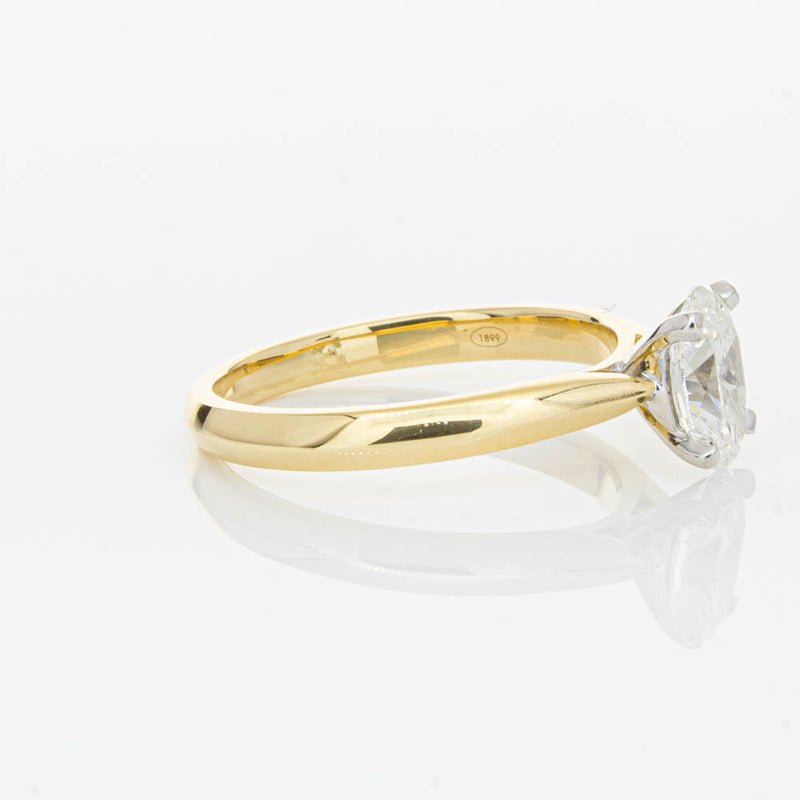 18ct Yellow Gold 1.00ct Oval Cut Diamond Venetian Ring-Ring-Walker & Hall