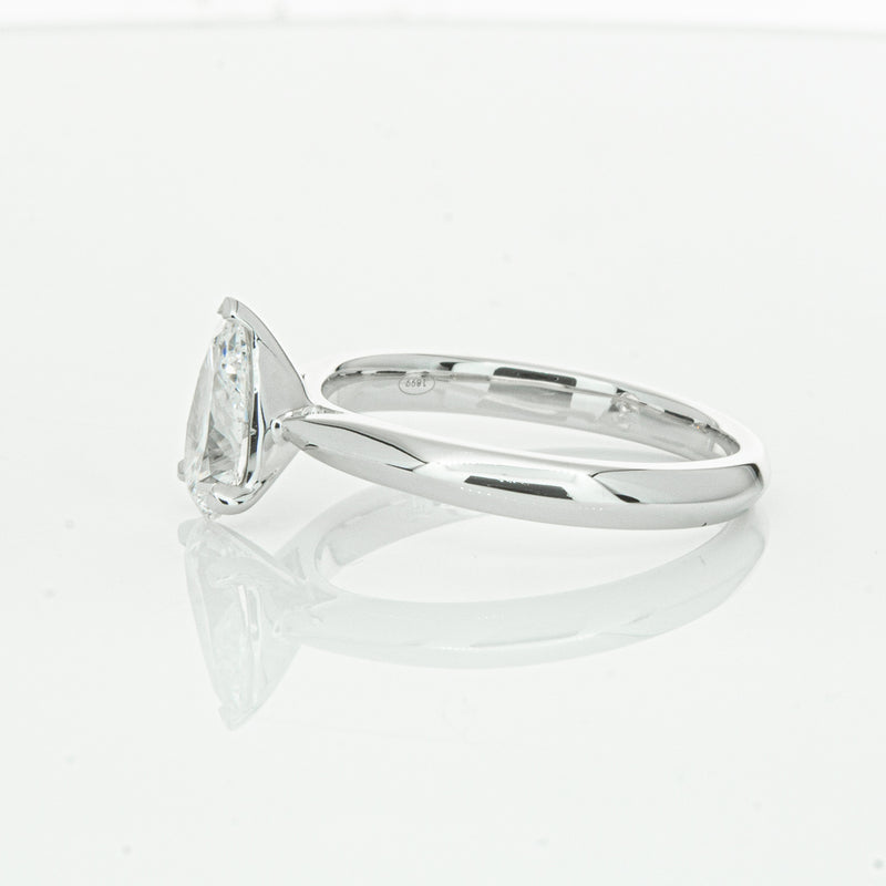 18ct White Gold 1.00ct Pear Cut Diamond Venetian Ring-Ring-Walker & Hall