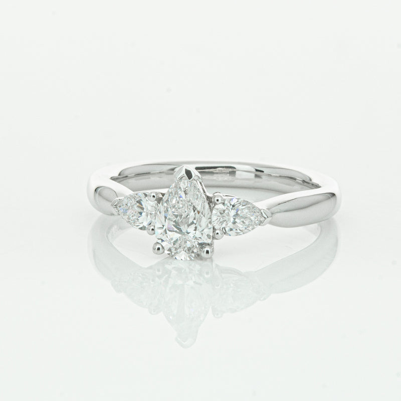18ct White Gold .52ct Pear Cut Diamond Ayla Ring-Ring-Walker & Hall