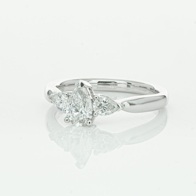 18ct White Gold .52ct Pear Cut Diamond Ayla Ring-Ring-Walker & Hall