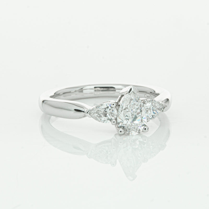 18ct White Gold .52ct Pear Cut Diamond Ayla Ring-Ring-Walker & Hall