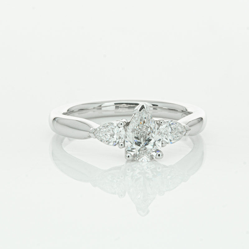 18ct White Gold .52ct Pear Cut Diamond Ayla Ring-Ring-Walker & Hall