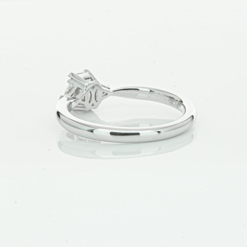 18ct White Gold .50ct Emerald Cut Diamond Ring-Ring-Walker & Hall