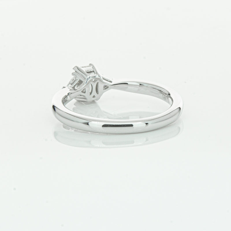 18ct White Gold .50ct Emerald Cut Diamond Ring-Ring-Walker & Hall