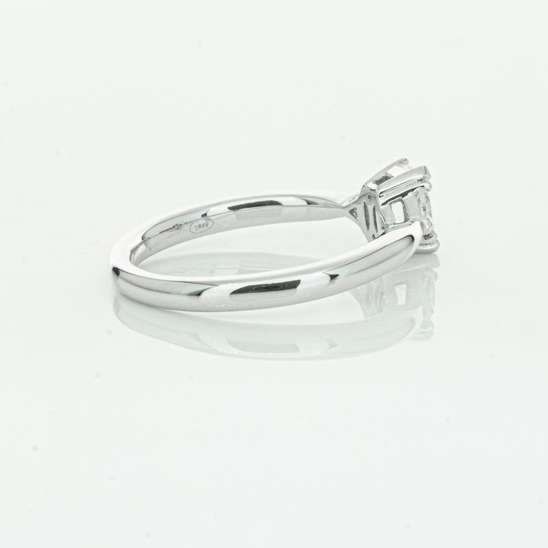 18ct White Gold .50ct Emerald Cut Diamond Ring-Ring-Walker & Hall