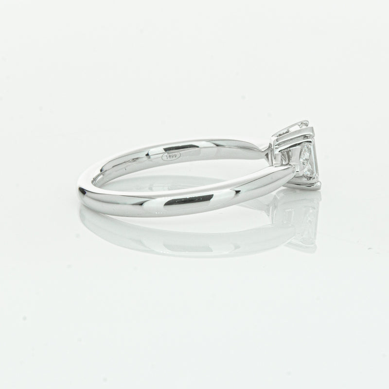 18ct White Gold .50ct Emerald Cut Diamond Ring-Ring-Walker & Hall