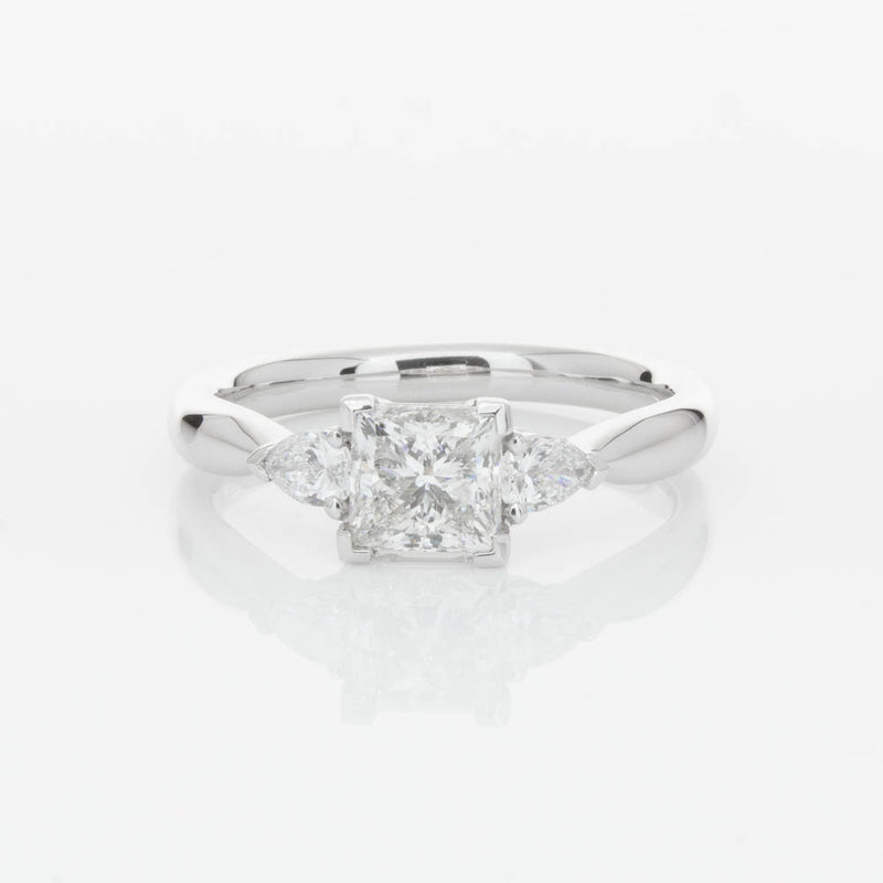 18ct White Gold 1.02ct Princess Cut Diamond Ayla Ring-Ring-Walker & Hall
