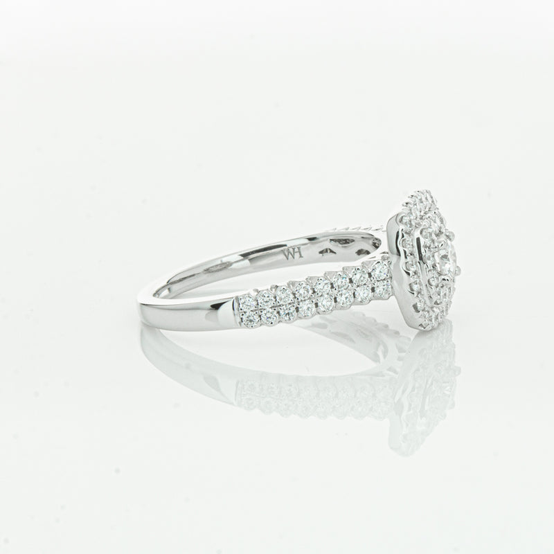 14ct White Gold Diamond Lumiere Ring-Ring-Walker & Hall