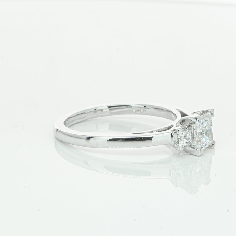 18ct White Gold .80ct Princess Cut Diamond Olympus Ring-Ring-Walker & Hall