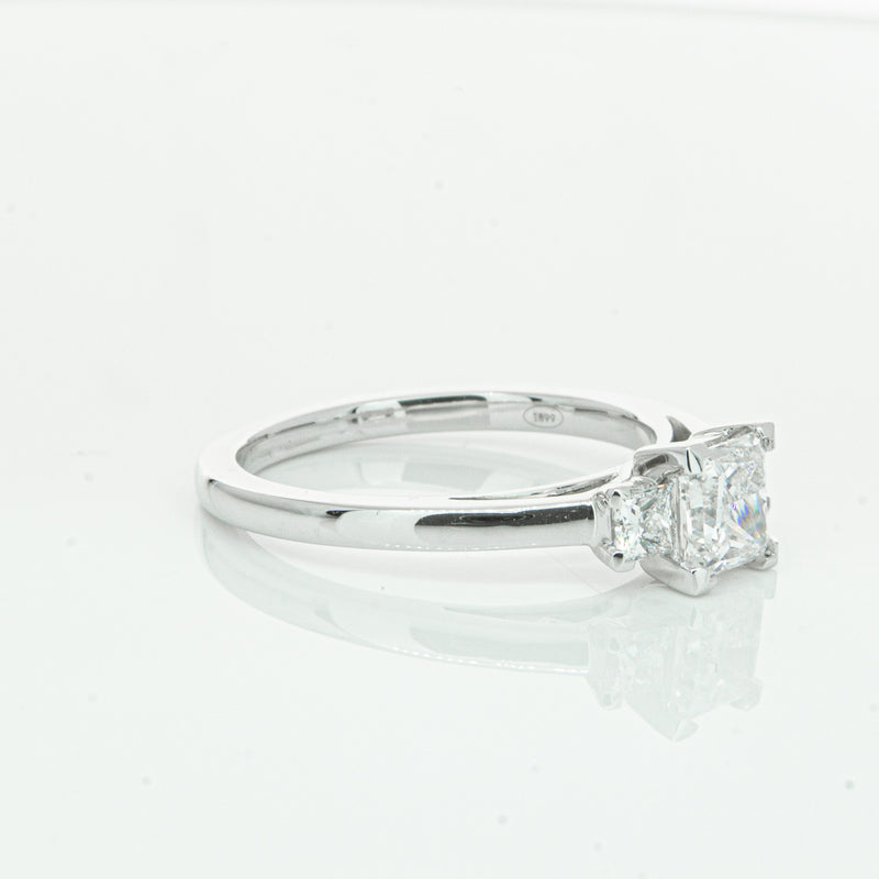 18ct White Gold .80ct Princess Cut Diamond Olympus Ring-Ring-Walker & Hall