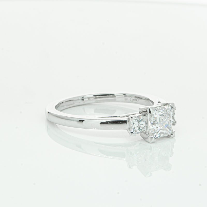 18ct White Gold .80ct Princess Cut Diamond Olympus Ring-Ring-Walker & Hall