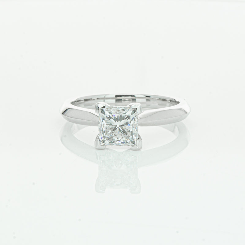 18ct White Gold 1.51ct Princess Cut Diamond Venetian Ring-Ring-Walker & Hall