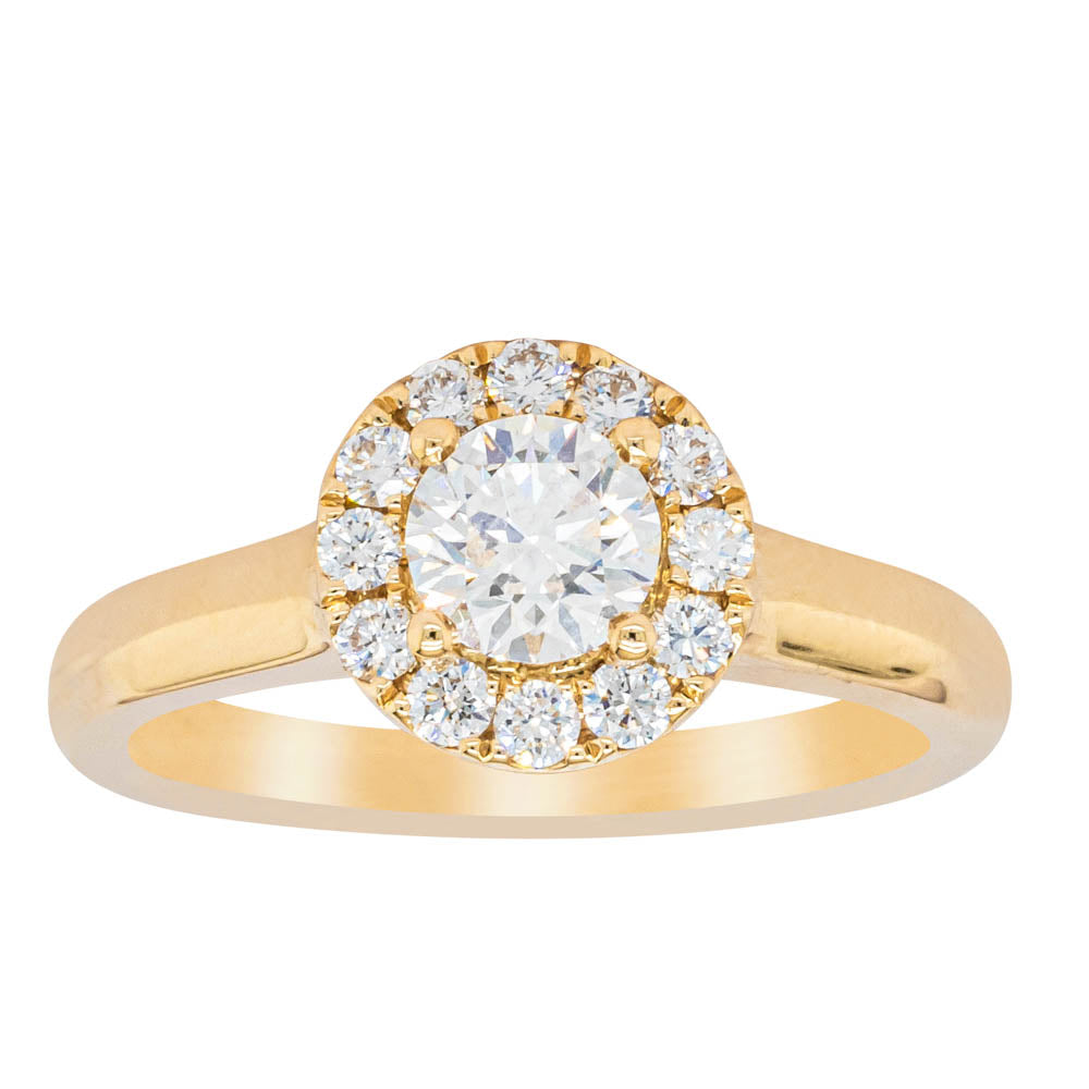 18ct Yellow Gold .50ct Diamond Eclipse Ring - Walker & Hall