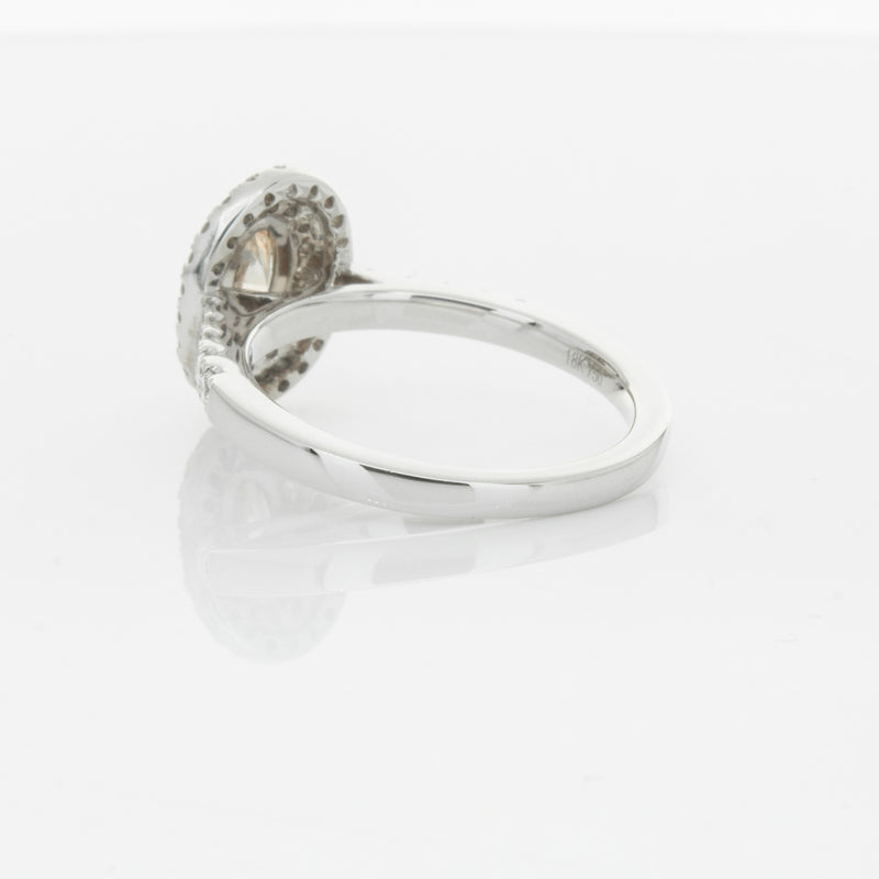 18ct White Gold .50ct Oval Cut Champagne Diamond Rosa Ring-Ring-Walker & Hall