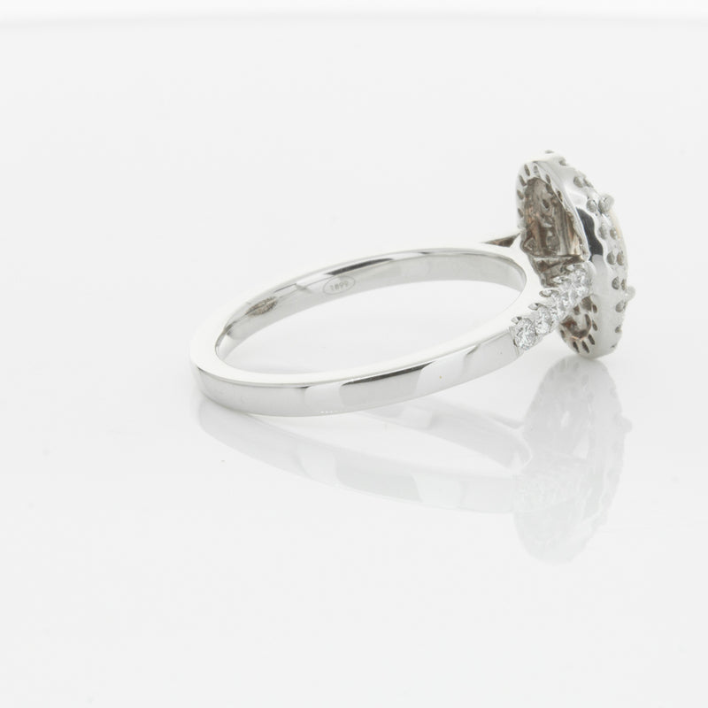 18ct White Gold .50ct Oval Cut Champagne Diamond Rosa Ring-Ring-Walker & Hall