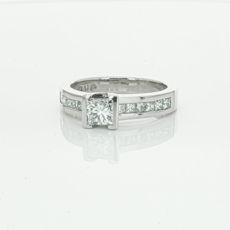 Deja Vu Platinum .58ct Princess Cut Diamond Ring-Ring-Walker & Hall