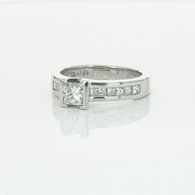 Deja Vu Platinum .58ct Princess Cut Diamond Ring-Ring-Walker & Hall