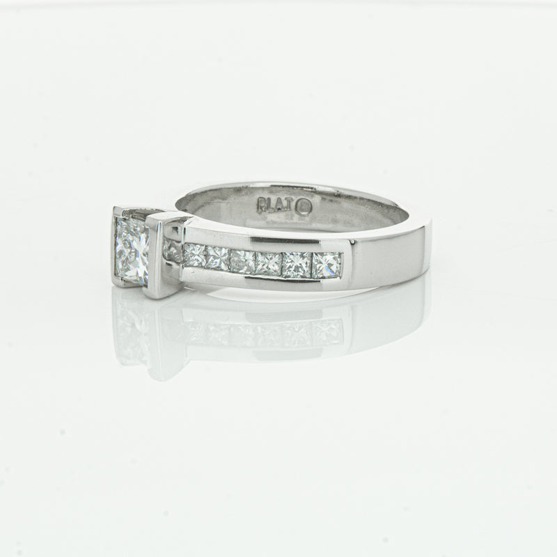 Deja Vu Platinum .58ct Princess Cut Diamond Ring-Ring-Walker & Hall